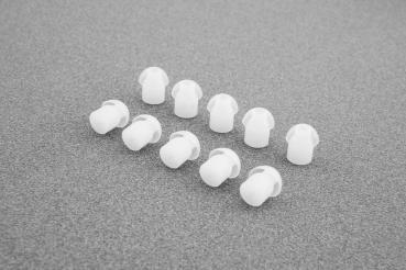 10er Pack Ohrgummi Ohroliven Ohrstöpsel weiss / clear