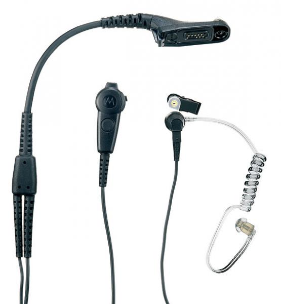 PMLN6129 - Tarnset mit Mikro/PTT & Akustikschlauch schwarz für Motorola DP3000 / DP4000 Serie