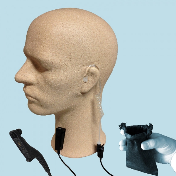 PROFI Security Headset mit Schallschlauch und Nylontasche für Motorola DP4400 DP4401 DP4600 DP4601 DP4800 DP4801 MotoTRBO