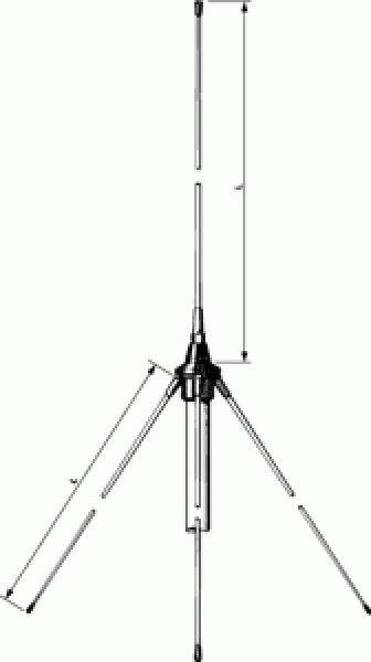 Procom GP80 - 1/4 λ Ground-Plane Glasfiber-Antenne für das 80 MHz Band Procom GP80 - 1/4 λ Ground-Plane Glasfiber-Antenne für das 80 MHz Band